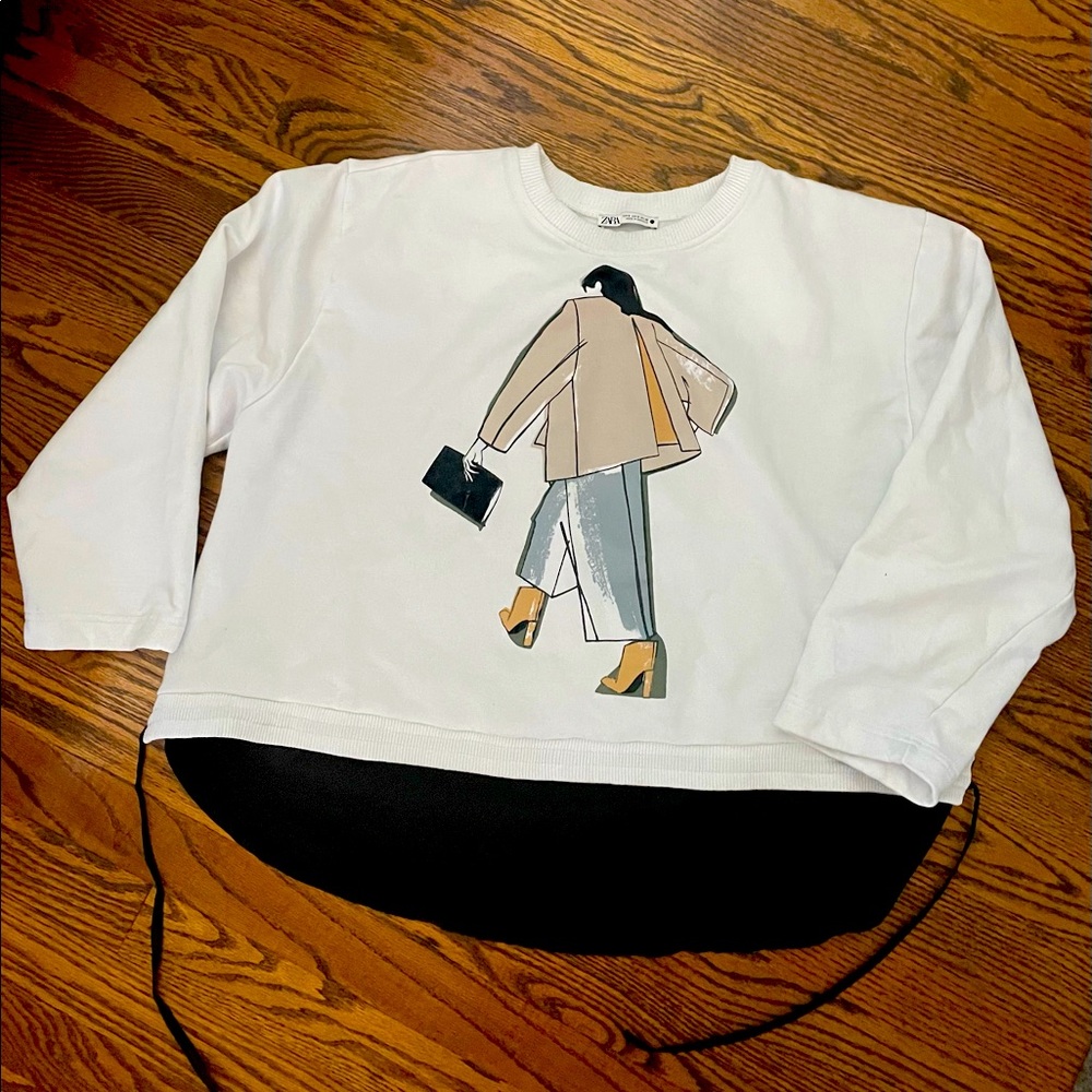 Zara mixed media sweatshirt